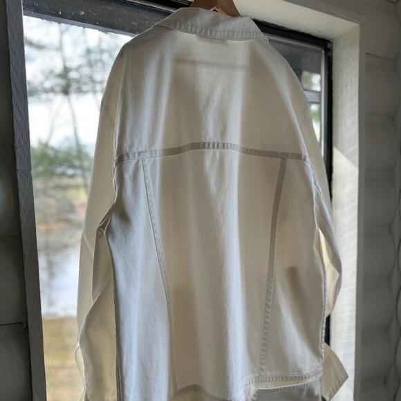 MATTHEW ADAMS DOLAN WHITE OVERSIZED DENIM JACKED DRESS WORN BY RIHANNA 90s STYLE - Picture 6 of 16